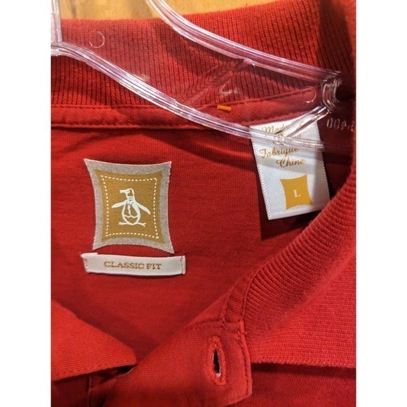 Penguin Mens Size Large Classic Fit Polo Shirt‎ Red logo - Picture 3 of 3